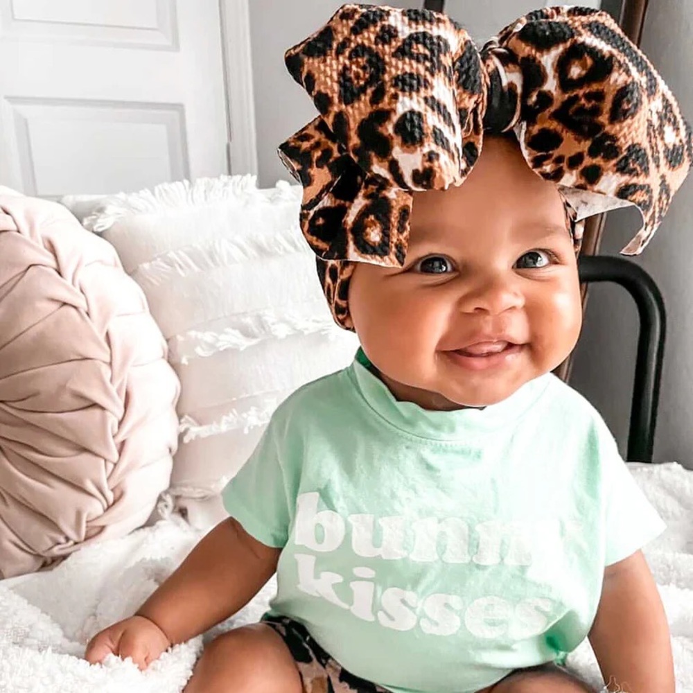 NWOT BABY HEADWRAP in Leopard. Size Toddler/Child (7 months and up)